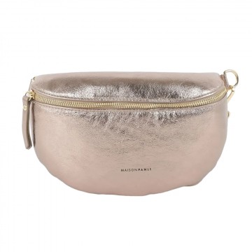 Maison Fanli | Leather Bum Bag | Metallic Champagne